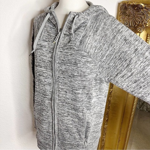 Athleta Heather Marled Gray Full Zip Front Jacket Size Medium - Picture 2 of 9
